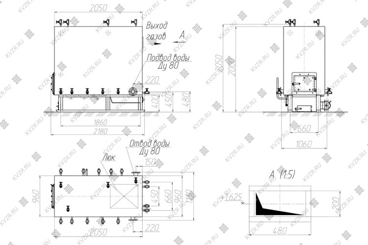 Котел КВм 0.35 с РПК чертеж